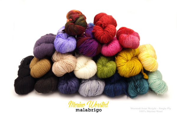Malabrigo Worsted in color Olive, #056, Merino Wool Aran Weight