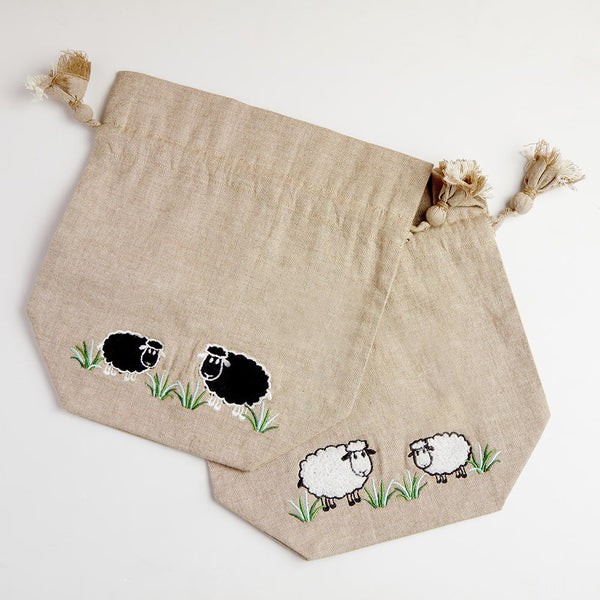 Sheep in Sweaters' Drawstring Bag