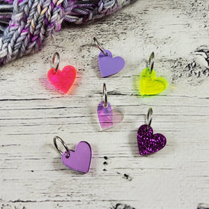 Katrinkles - Acrylic Hearts Stitch Marker Set