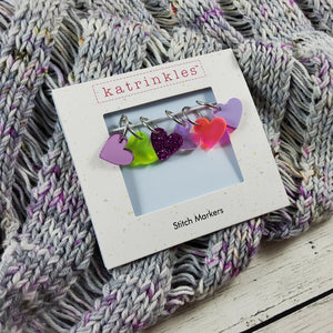 Katrinkles - Acrylic Hearts Stitch Marker Set