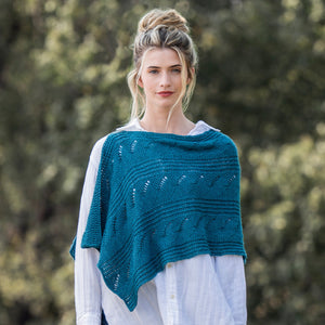 Coastal Waves Tunisian Wrap by Blue Sky Fibers