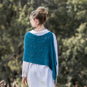 Coastal Waves Tunisian Wrap by Blue Sky Fibers