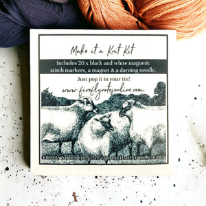 Firefly Notes - Make It a Knit Kit with magnet, stitch markers & needle