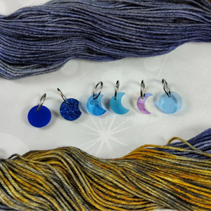 Katrinkles - Acrylic Stitch Marker Set - Moon Phases