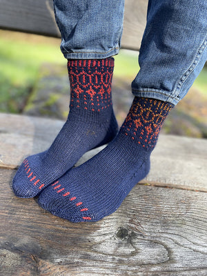 Joyful Colorwork Socks by Charlotte Stone