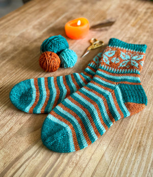 Charming Colorwork Socks by Charlotte Stone