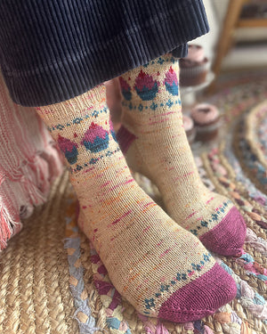 Joyful Colorwork Socks by Charlotte Stone