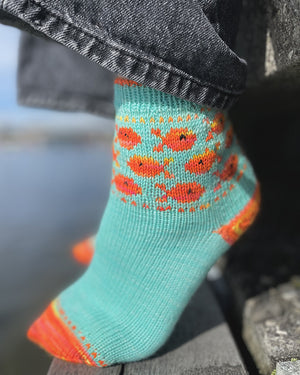 Joyful Colorwork Socks by Charlotte Stone