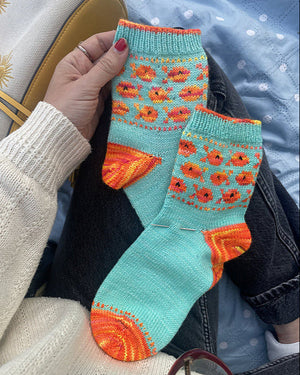 Joyful Colorwork Socks by Charlotte Stone