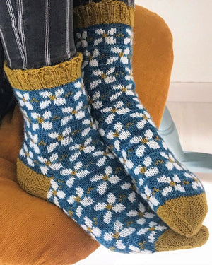 Joyful Colorwork Socks by Charlotte Stone