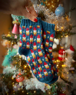 Joyful Colorwork Socks by Charlotte Stone